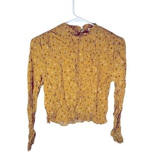 Elodie Floral Mustard Yellow Long Sleeve Blouse